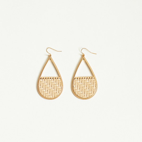 Emily Earring in Gold & Beige