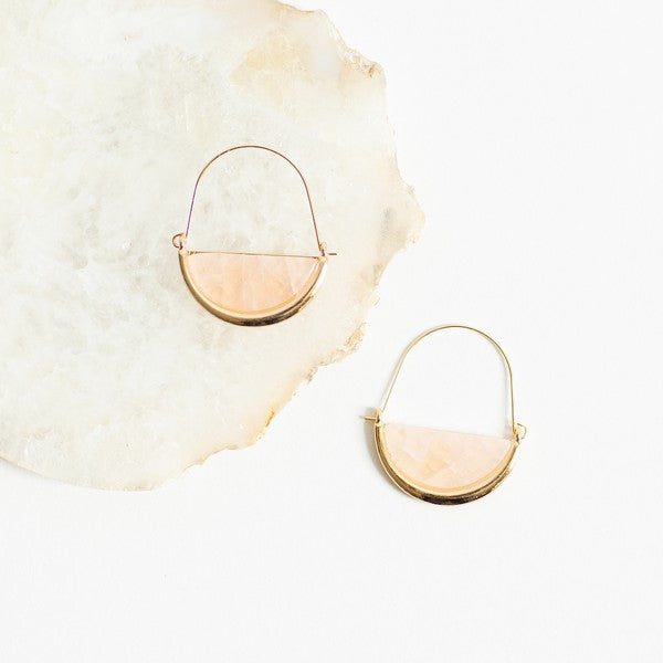 Chloe Natural Stone Earrings in Blush