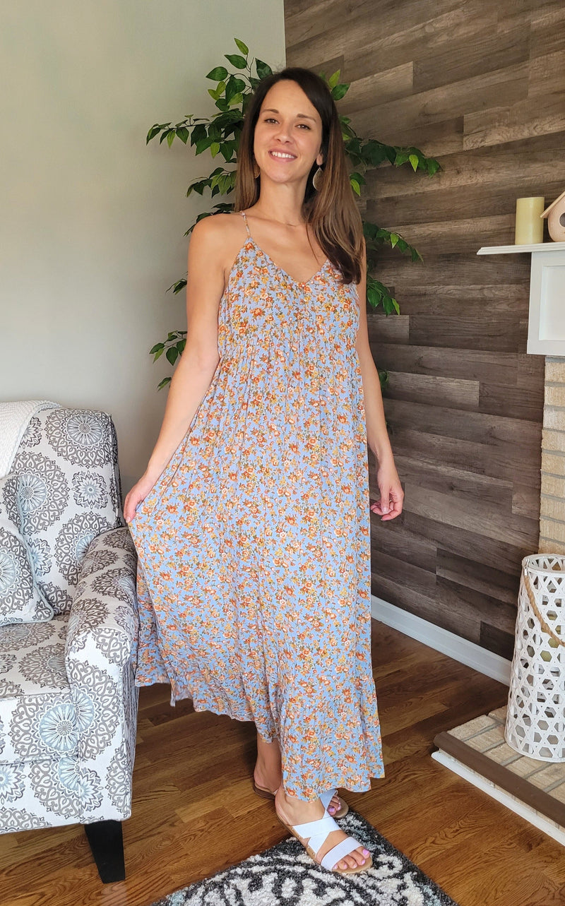 HEYSON Take Your Chances Floral Halter Neck Maxi Dress