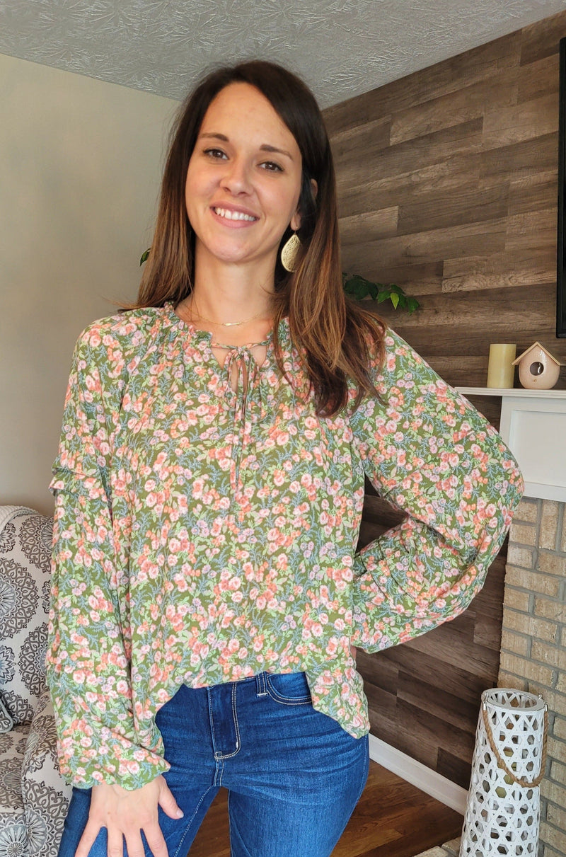 HEYSON She's Blossoming Balloon Sleeve Floral Blouse