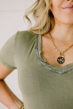 Andy Short Sleeve Top in Olive