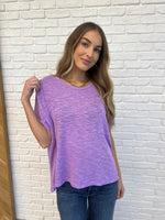 Basically Flowing Dolman Sleeve Top in B Lavender