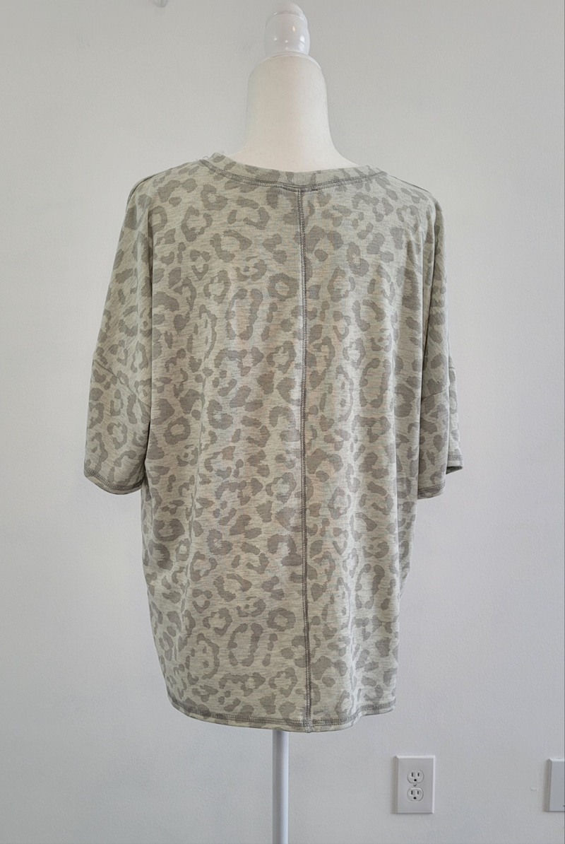 Gray Tone Animal Print Lounge Top