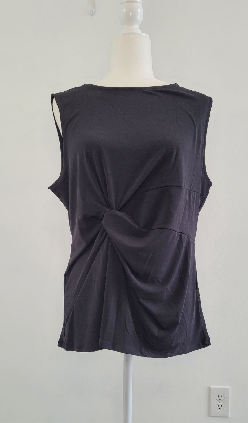 Lovely Time Twist Tank In Black