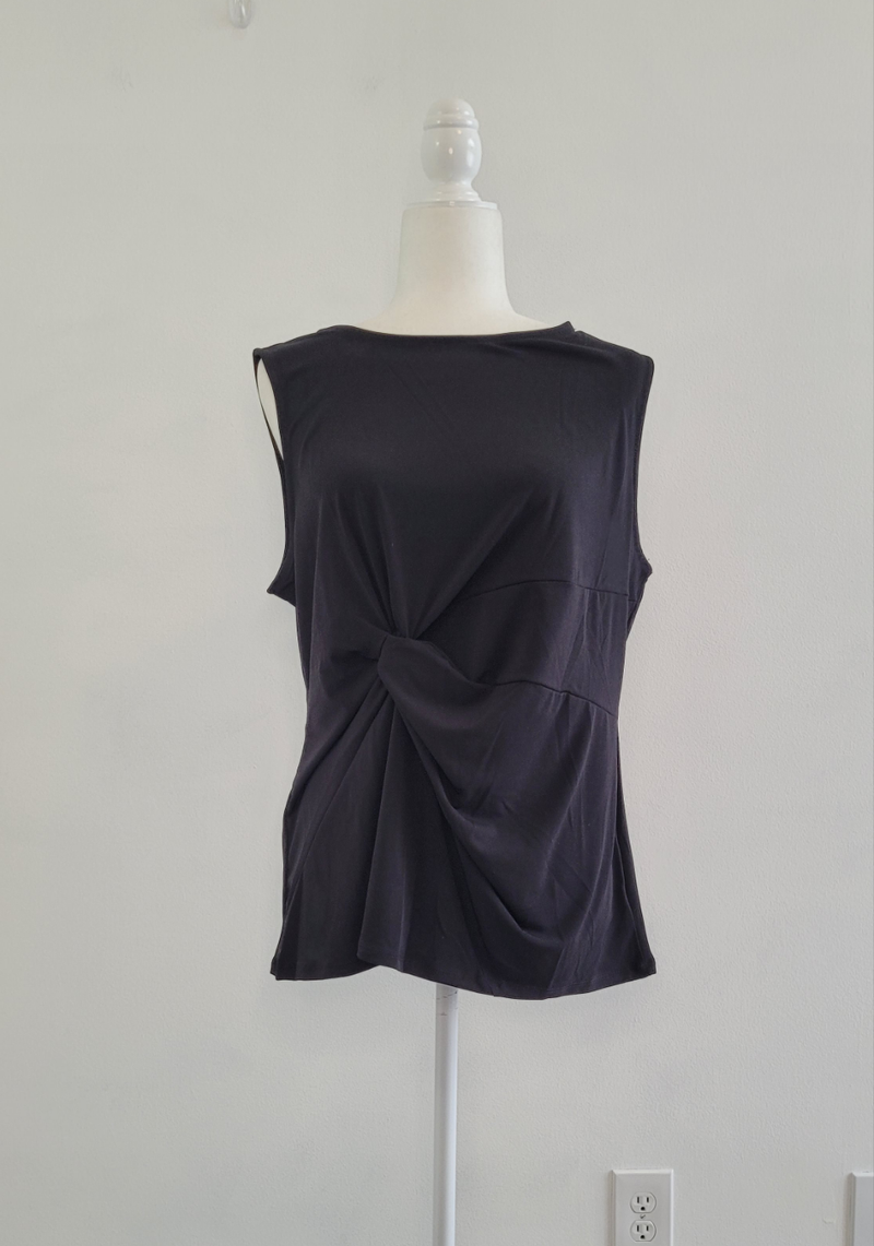 Lovely Time Twist Tank In Black