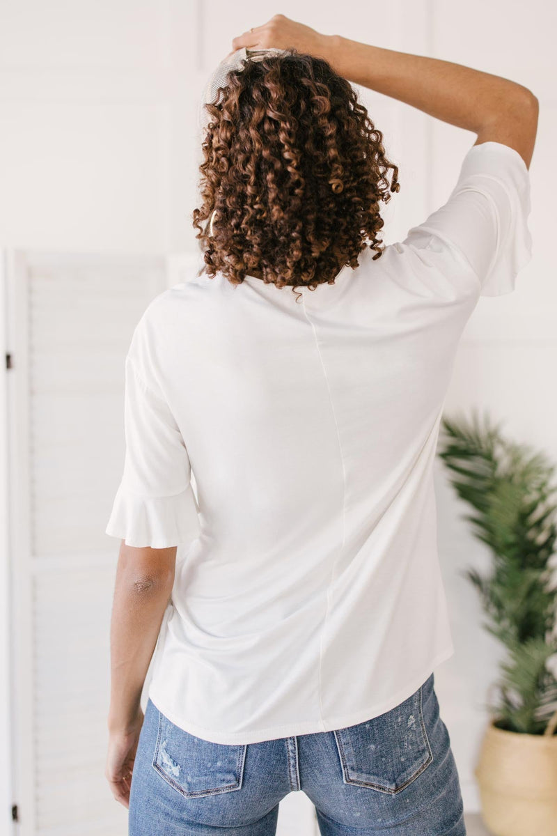 Unique Neckline Top in Ivory