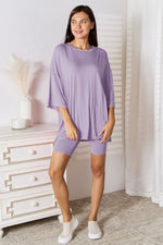 Basic Bae Soft Rayon Three-Quarter Sleeve Top and Shorts Set in Multiple Colors