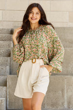 HEYSON She's Blossoming Balloon Sleeve Floral Blouse