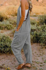 Double Take V-Neck Sleeveless Jumpsuit with Pocket in Multiple Colors