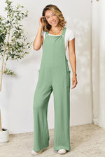 Double Take Wide Strap Overall with Pockets in Multiple Colors