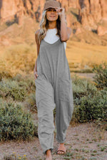 Double Take V-Neck Sleeveless Jumpsuit with Pocket in Multiple Colors