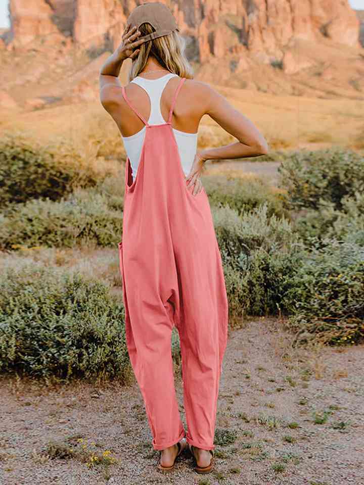 Double Take Sleeveless V-Neck Pocketed Jumpsuit in Multiple Colors