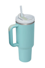 Stainless Steel Tumbler with Upgraded Handle and Straw in Multiple Colors