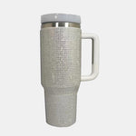 Rhinestone Stainless Steel Tumbler with Straw in Multiple Colors