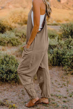 Double Take V-Neck Sleeveless Jumpsuit with Pocket in Multiple Colors