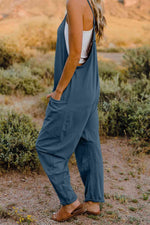 Double Take V-Neck Sleeveless Jumpsuit with Pocket in Multiple Colors