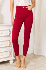 Judy Blue High Waist Tummy Control Skinny Jeans in Scarlet