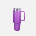 Stainless Steel Tumbler with Handle and Straw in Multiple Colors