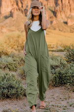 Double Take V-Neck Sleeveless Jumpsuit with Pocket in Multiple Colors