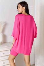 Basic Bae Soft Rayon Three-Quarter Sleeve Top and Shorts Set in Multiple Colors