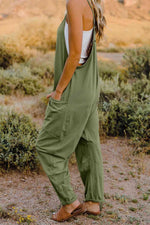 Double Take V-Neck Sleeveless Jumpsuit with Pocket in Multiple Colors