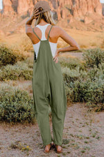 Double Take V-Neck Sleeveless Jumpsuit with Pocket in Multiple Colors