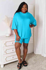 Basic Bae Soft Rayon Three-Quarter Sleeve Top and Shorts Set in Multiple Colors