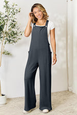 Double Take Wide Strap Overall with Pockets in Multiple Colors